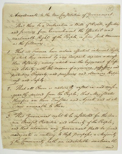 The Bill of Rights, copy signed at Federal Hall, 1789 by American School